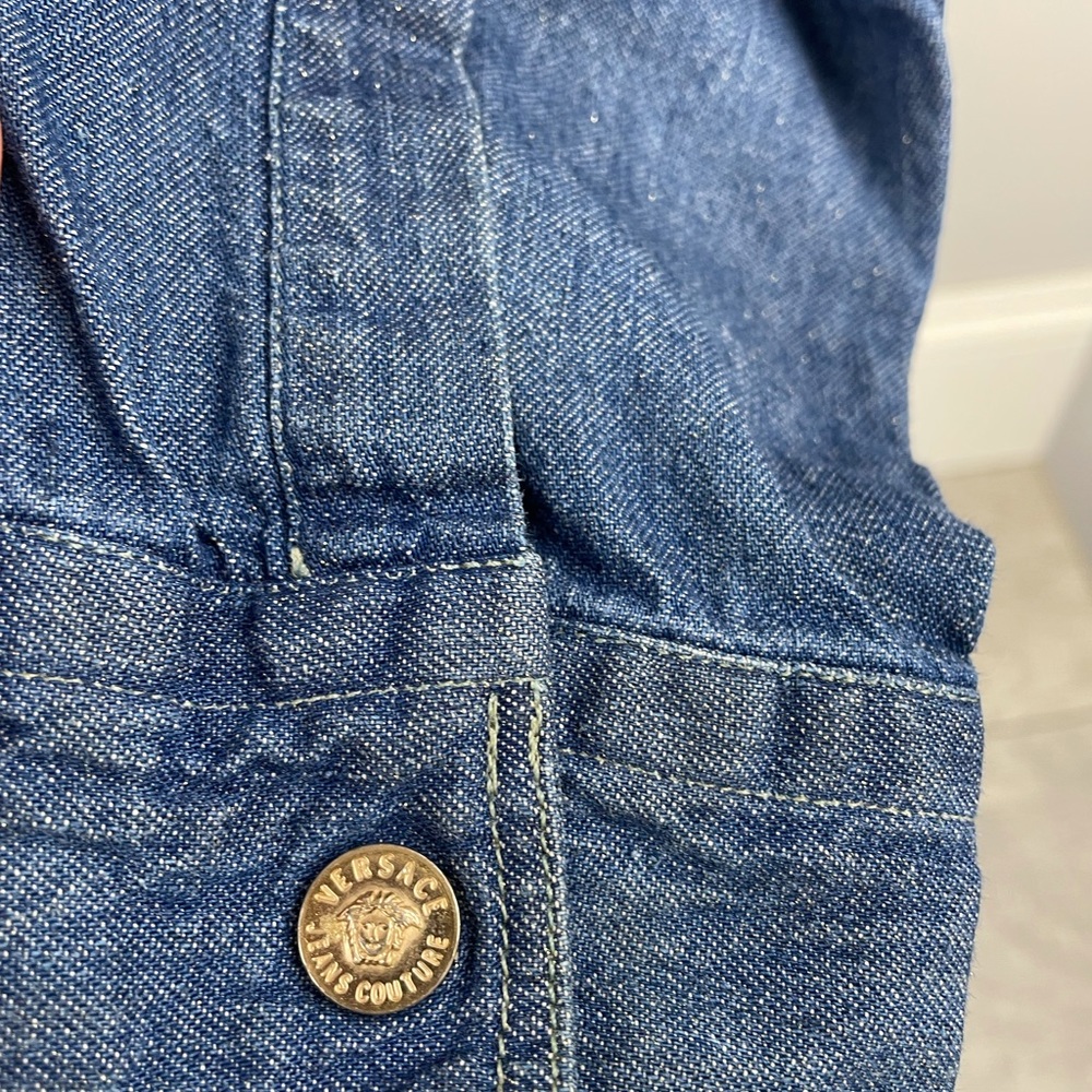 VINTAGE VERSACE JEAN COUTURE ITTIERRE Men’s Denim Jean Shirt Size M - Picture 8 of 14